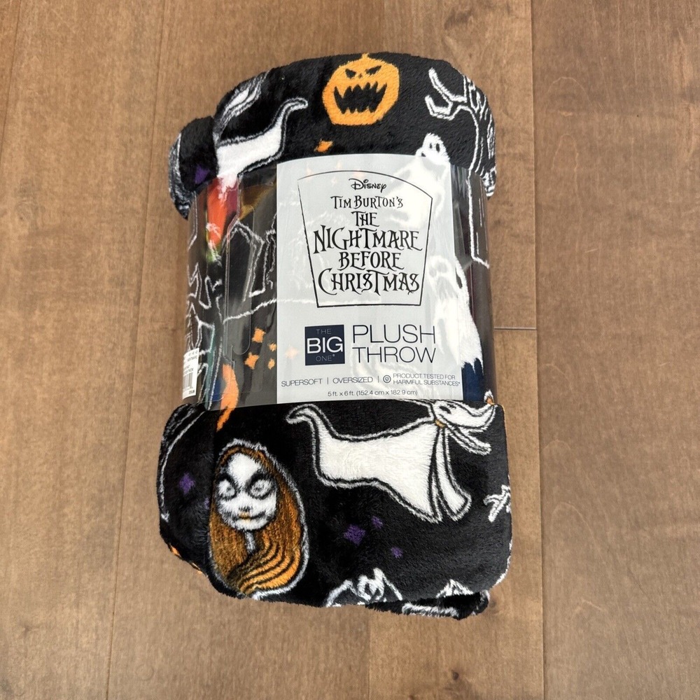 Disney Nightmare Before Christmas Oversized Plush Throw Blanket 5x6ft New